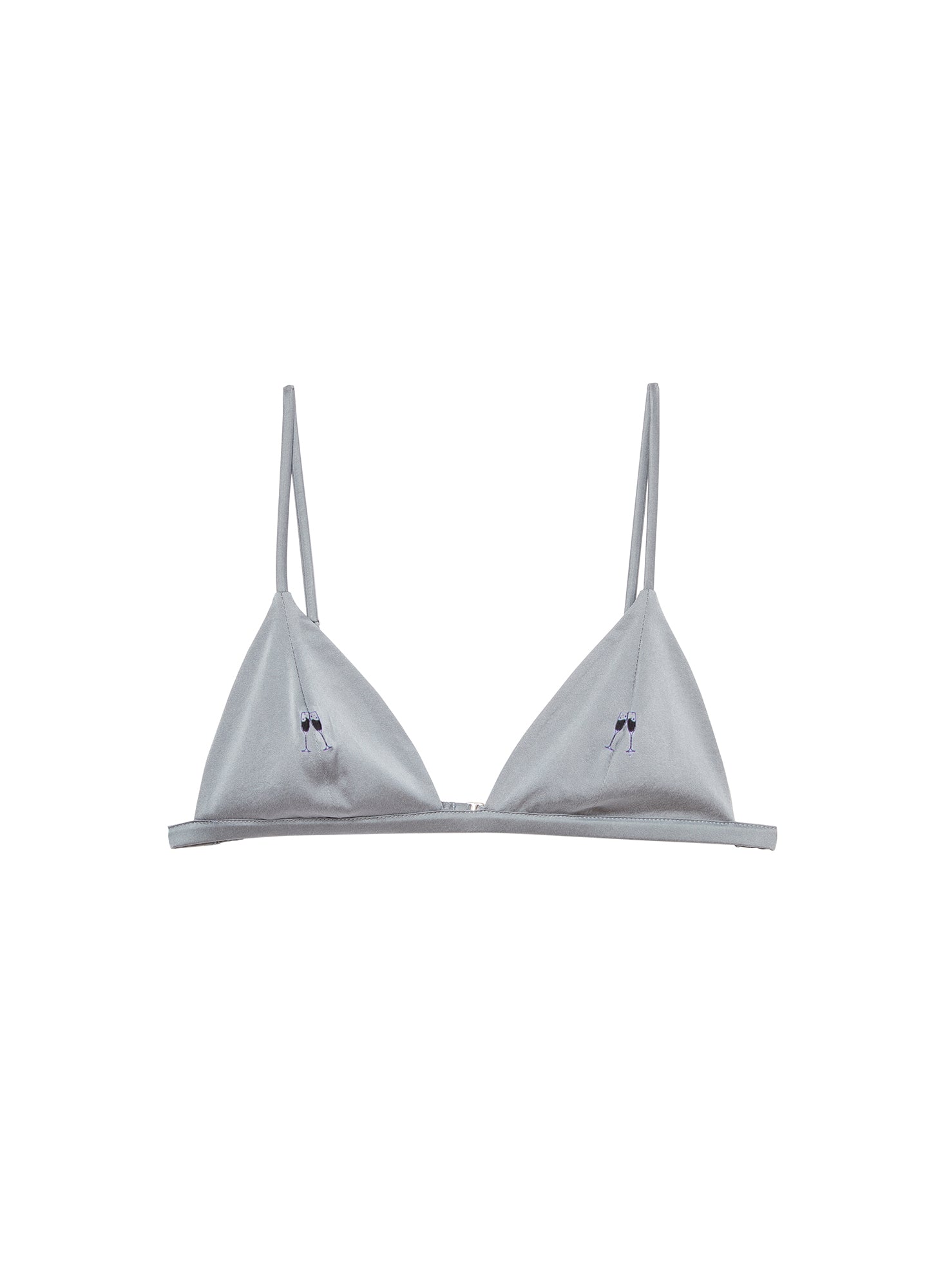 Champagne Embroidered Luxe Triangle Bra - Image 4