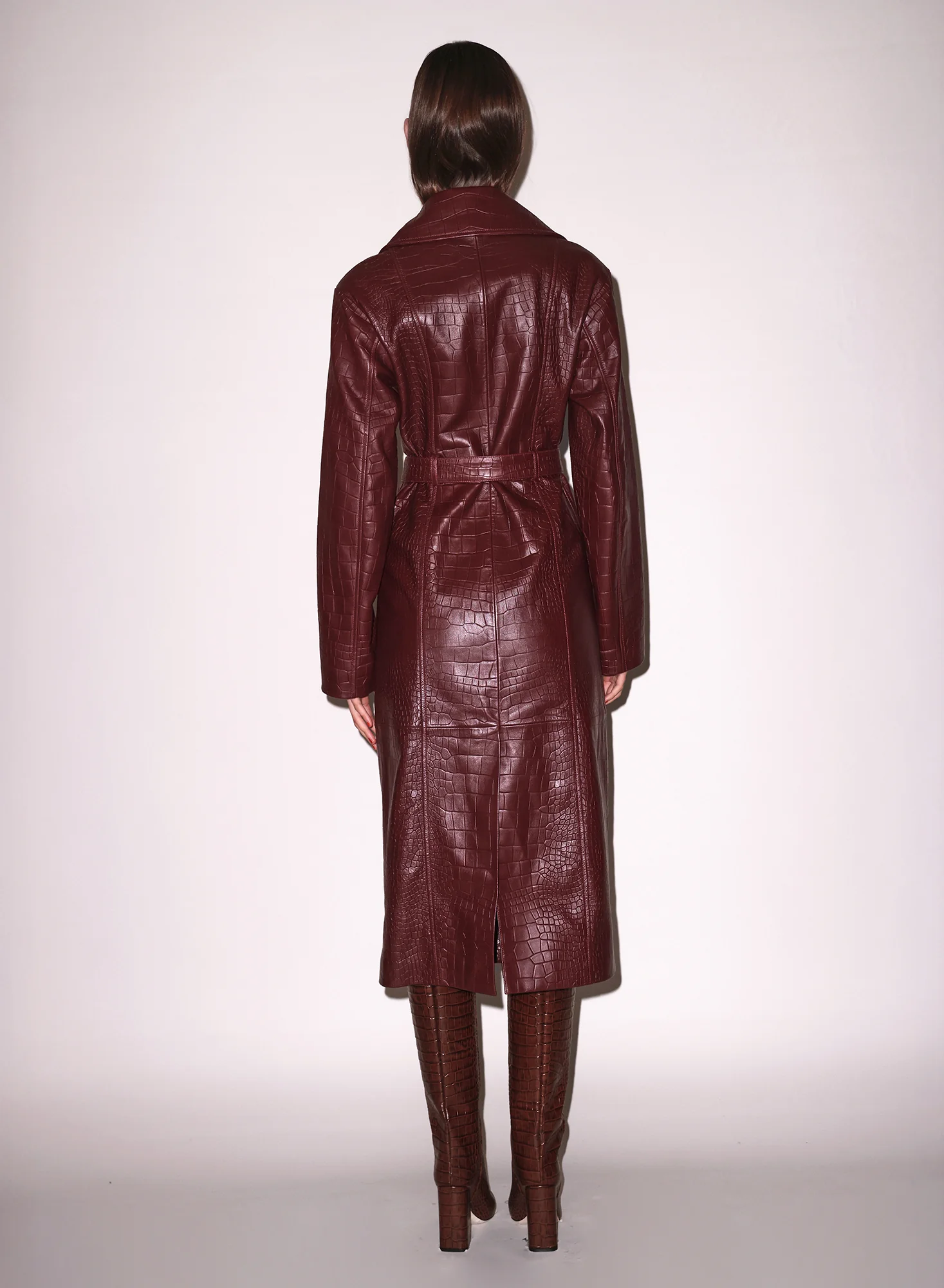 Croc Leather Trench - Image 6