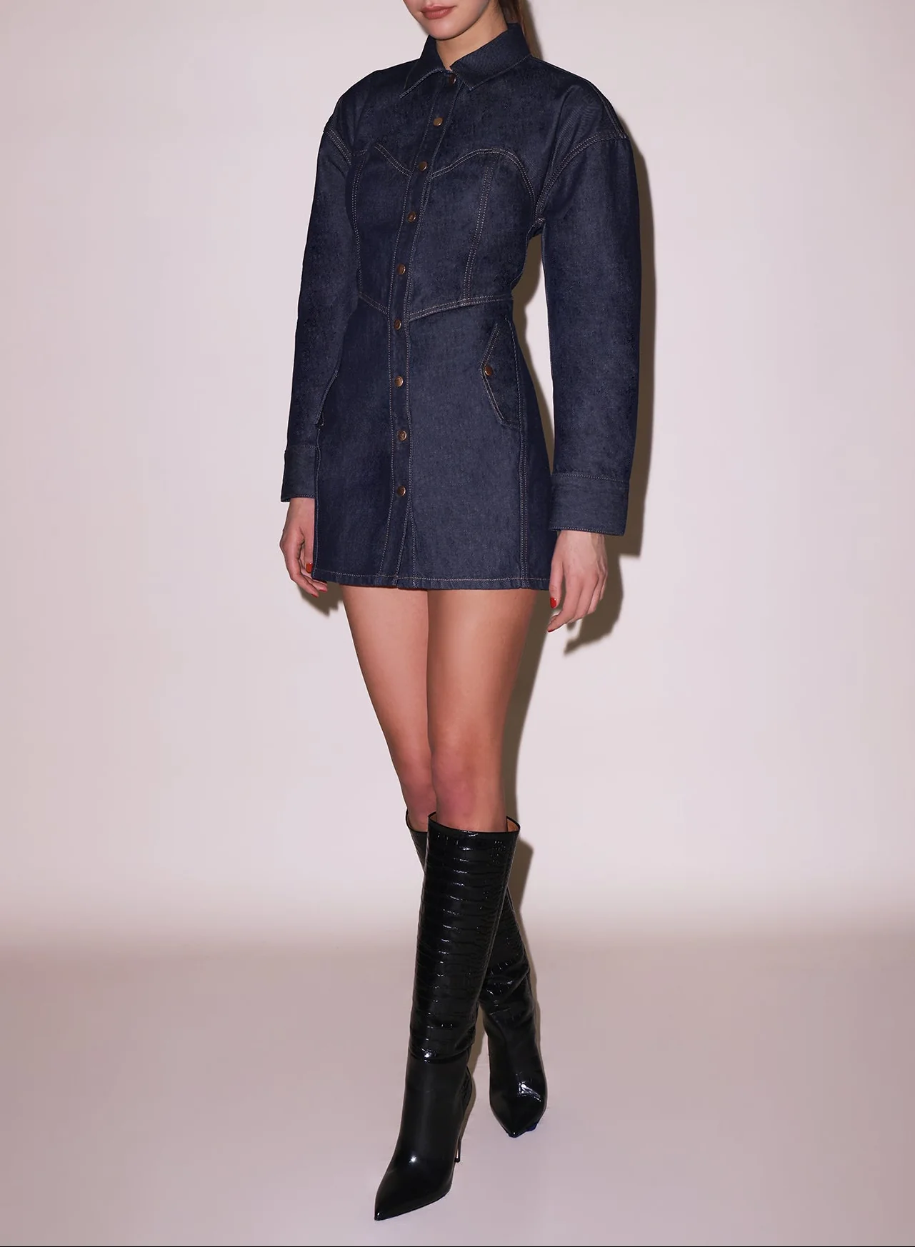 Denim Shirt Dress - Image 2