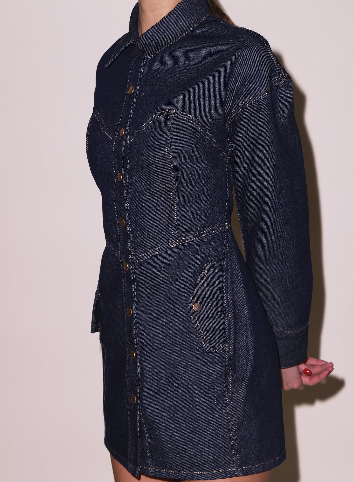 Denim Shirt Dress - Image 4