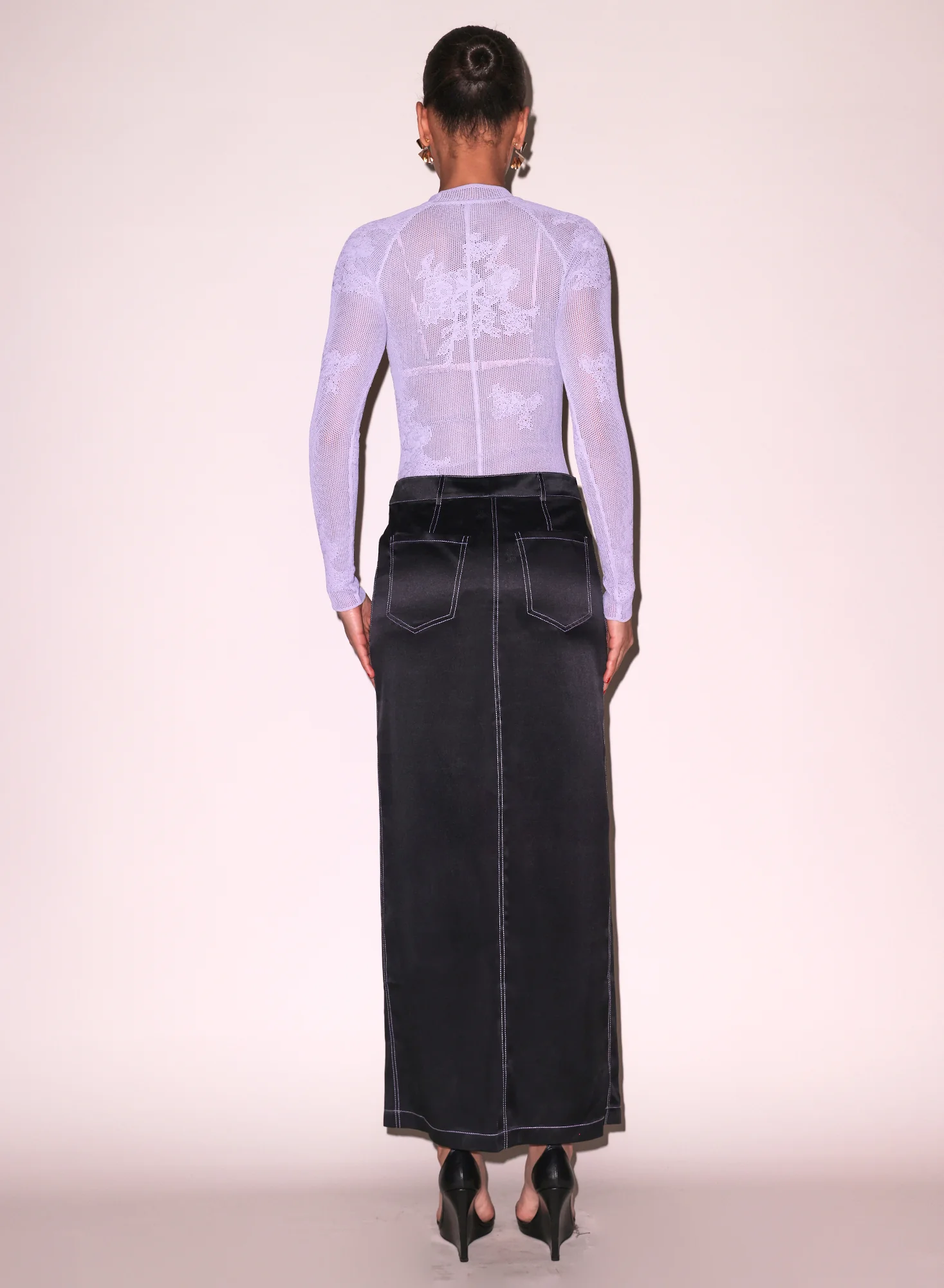 Lace Pointelle Long Sleeve Bodysuit - Image 4