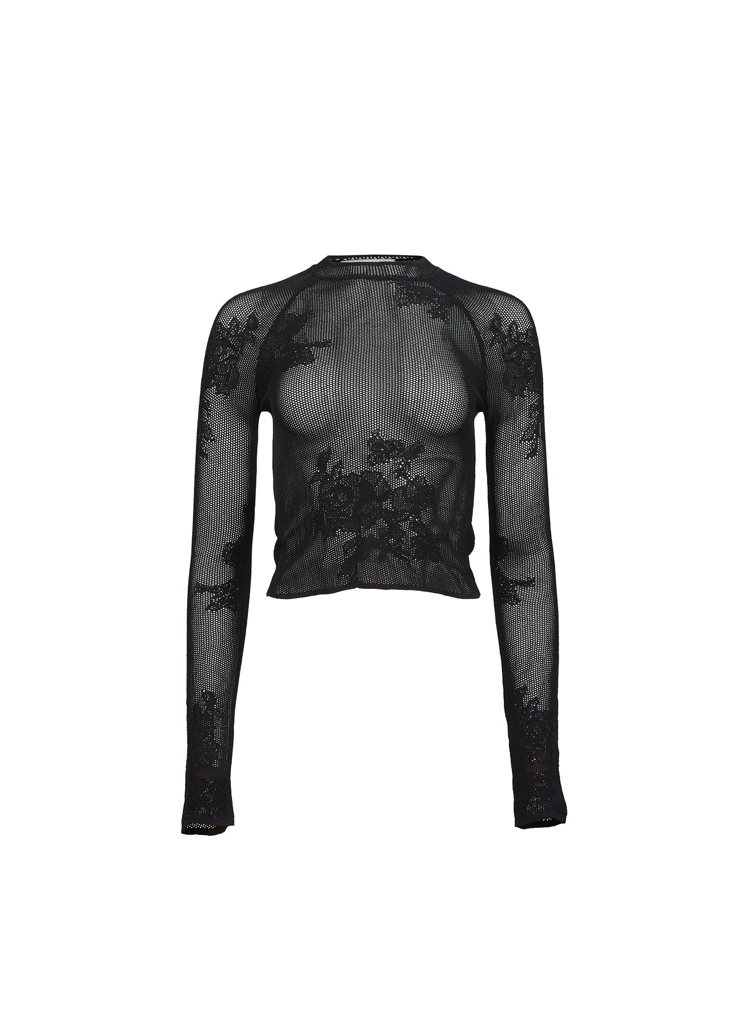 Lace Pointelle Long Sleeve Top - Image 3