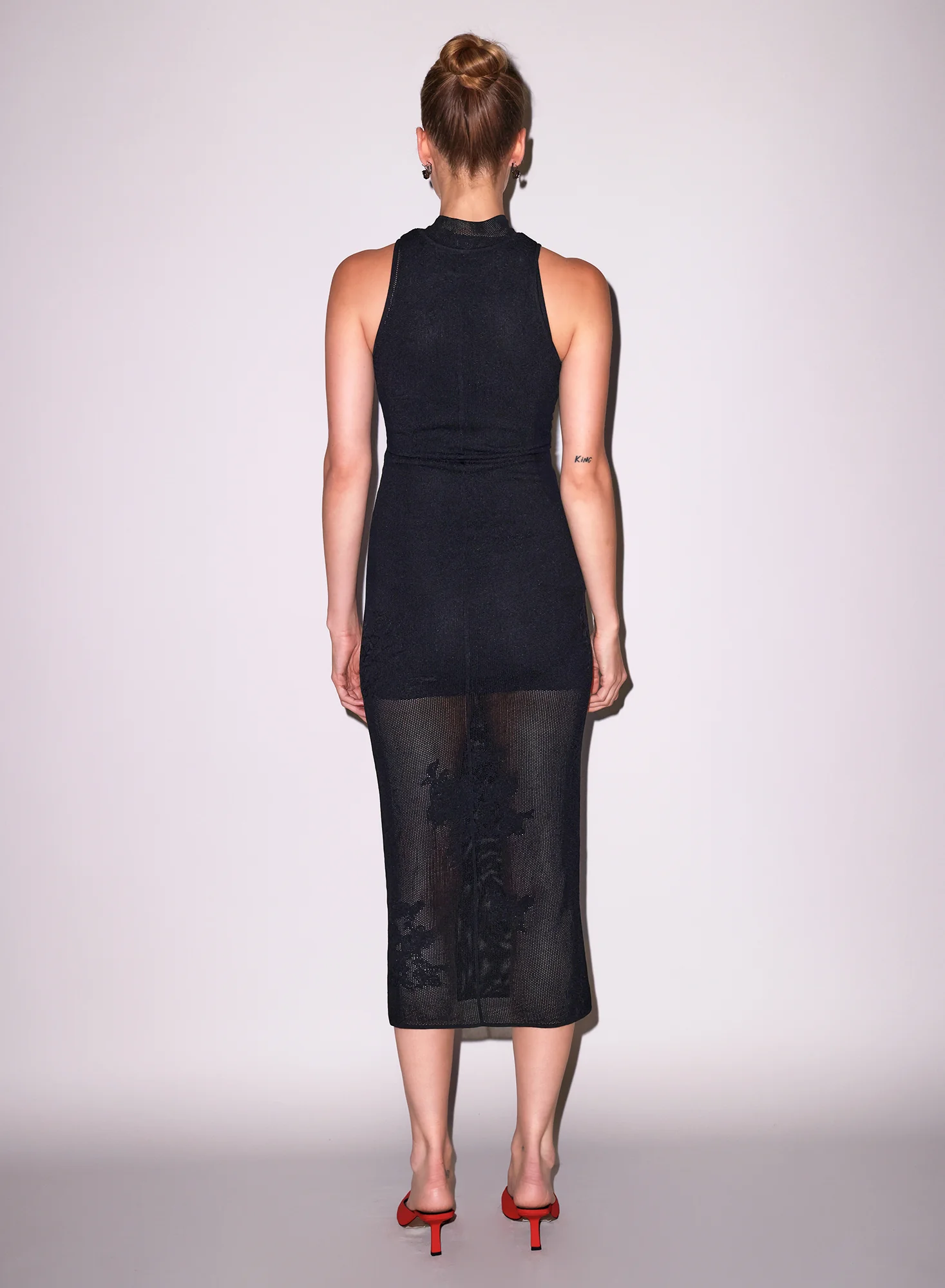 Lace Pointelle Midi Racer Dress - Image 4