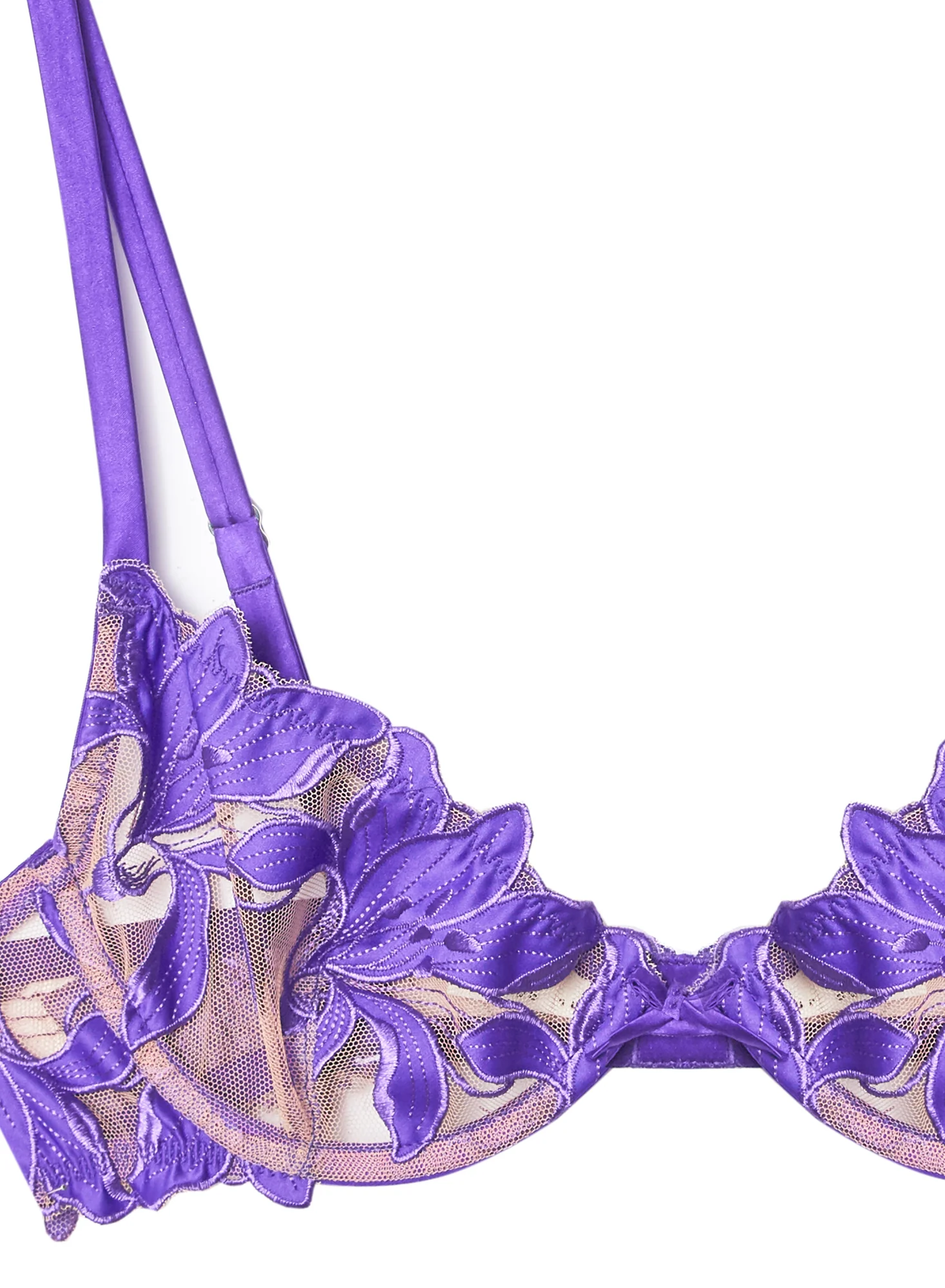 Lily Embroidery Plunge Demi Bra - Image 3