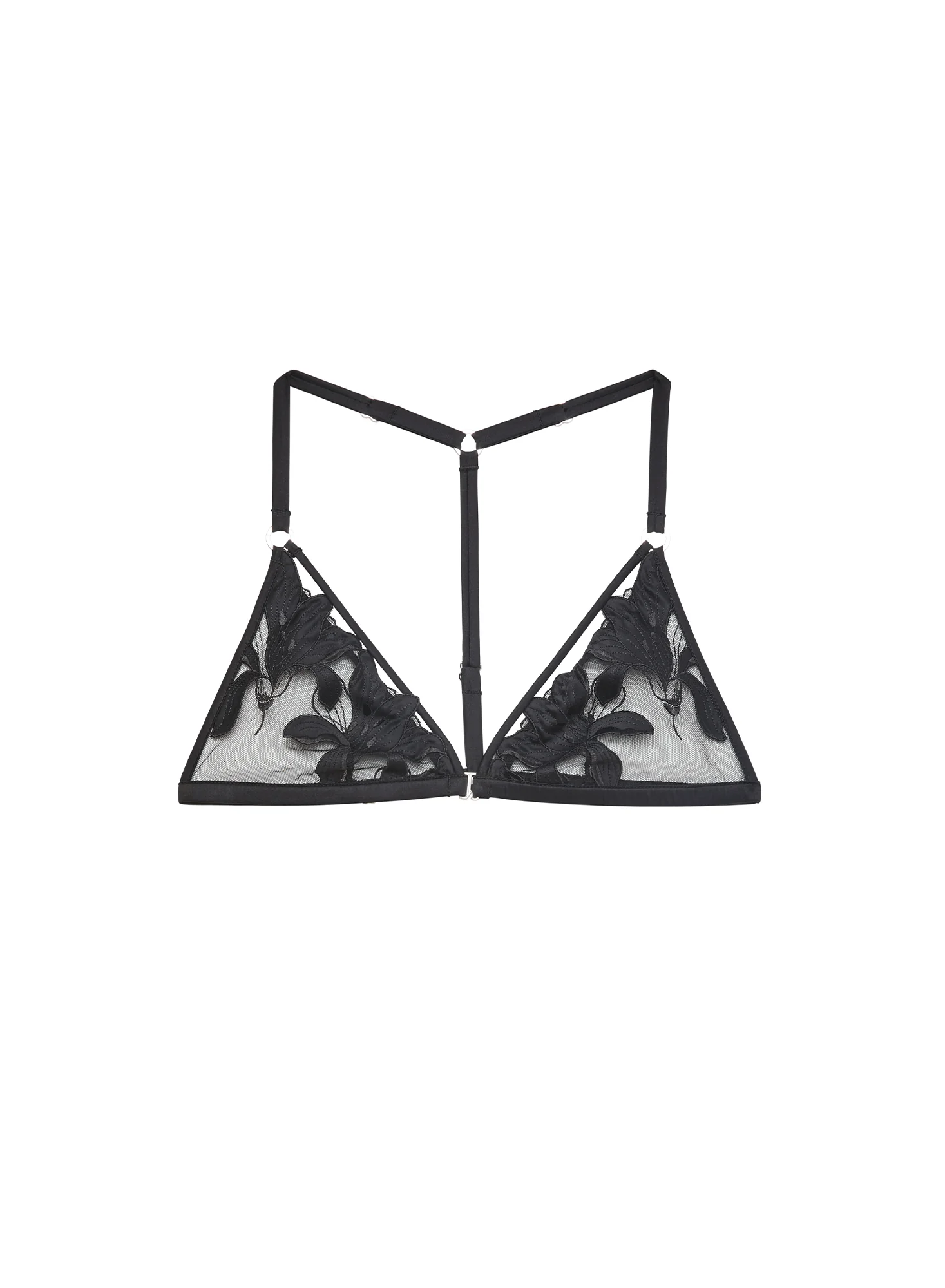 Lily Embroidery Racer Triangle Bra - Image 3