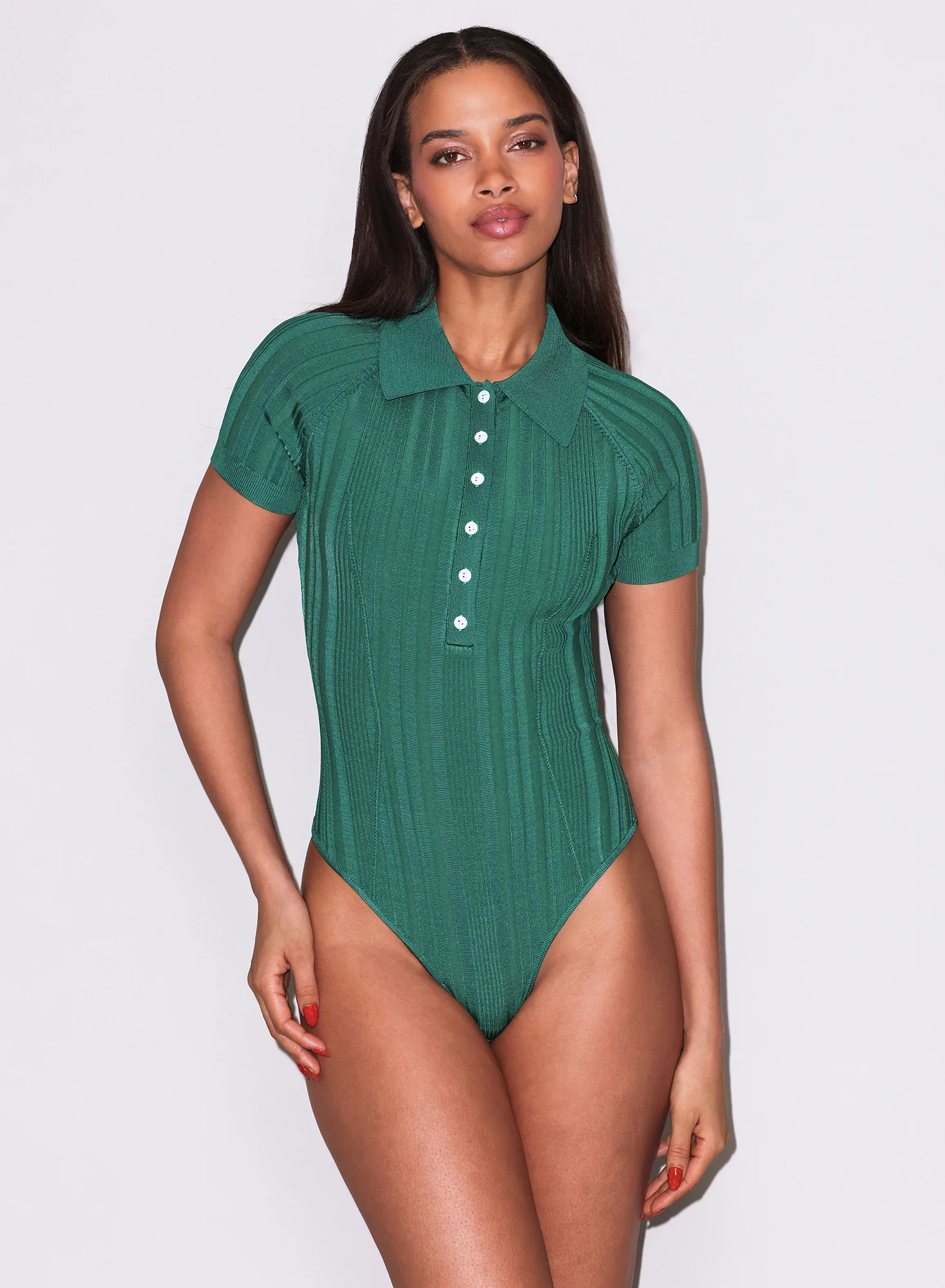 Rib Polo Bodysuit - Image 6