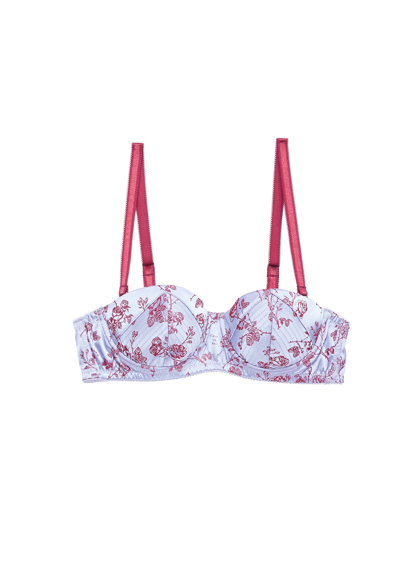 Rose Jacquard Top Stitch Balconette Bra - Image 2