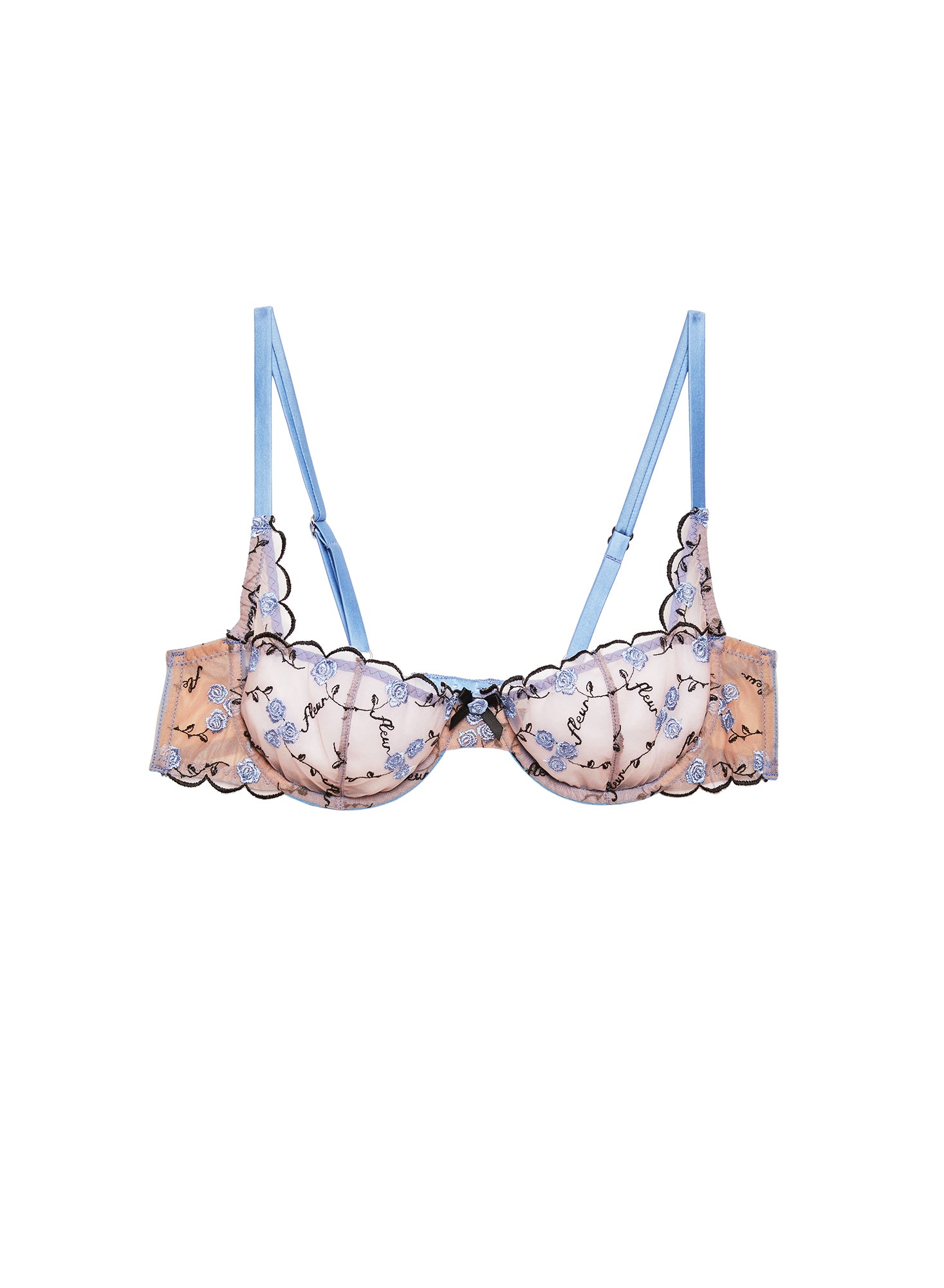 Rose & Vine Embroidery Balconette Bra - Image 3