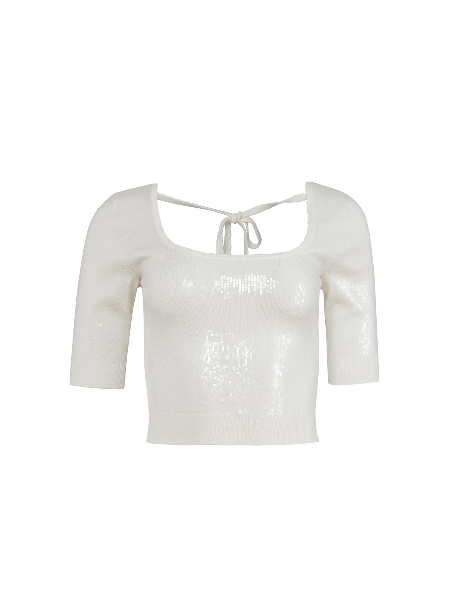 Sequin Knit Scoop Neck Top - Image 4