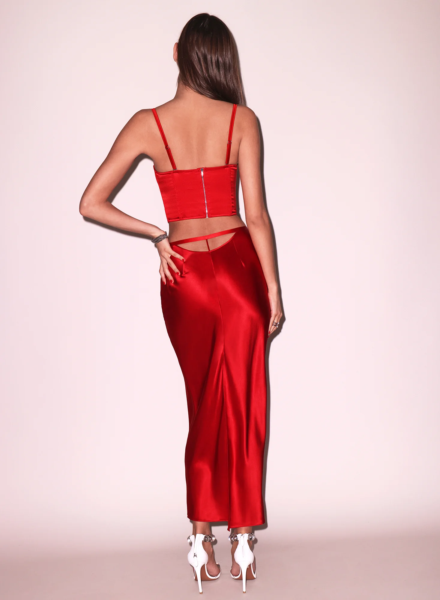 Silk Bias Cutout Skirt - Image 5