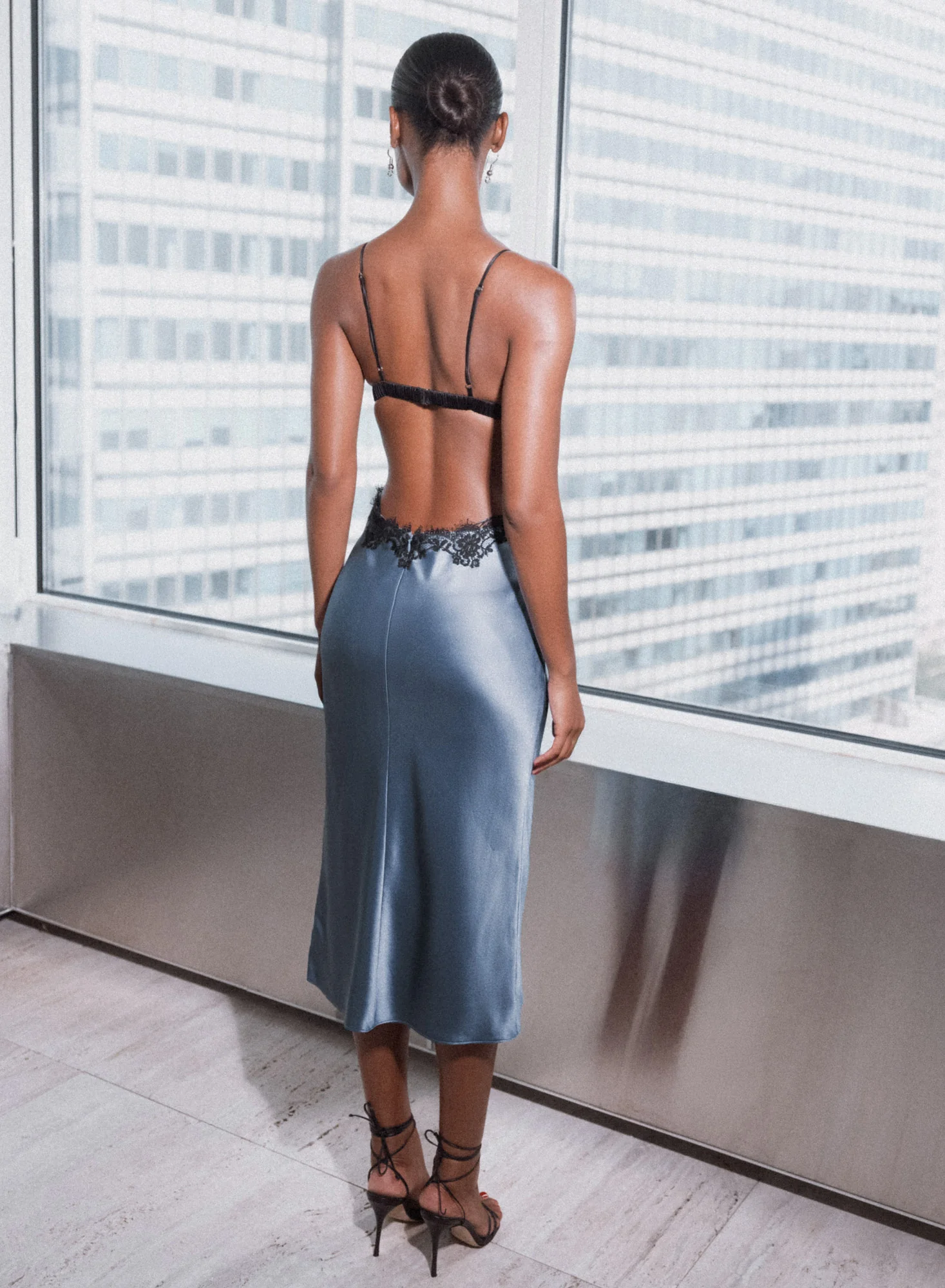 Silk & Lace Cutout Slip - Image 3