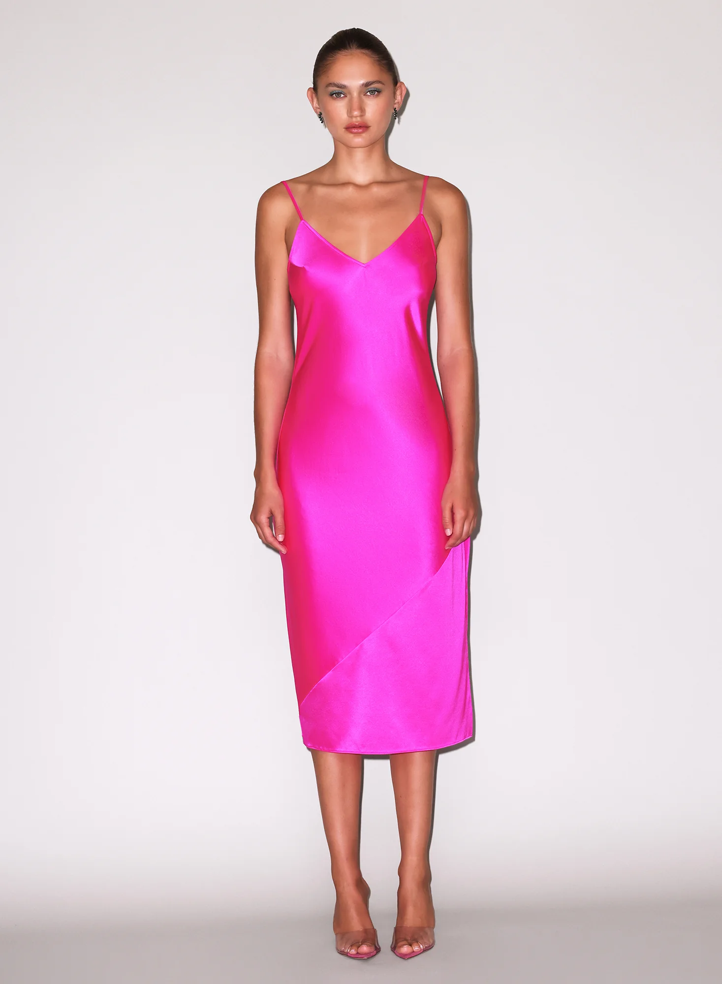Silk V Slip Dress - Image 3