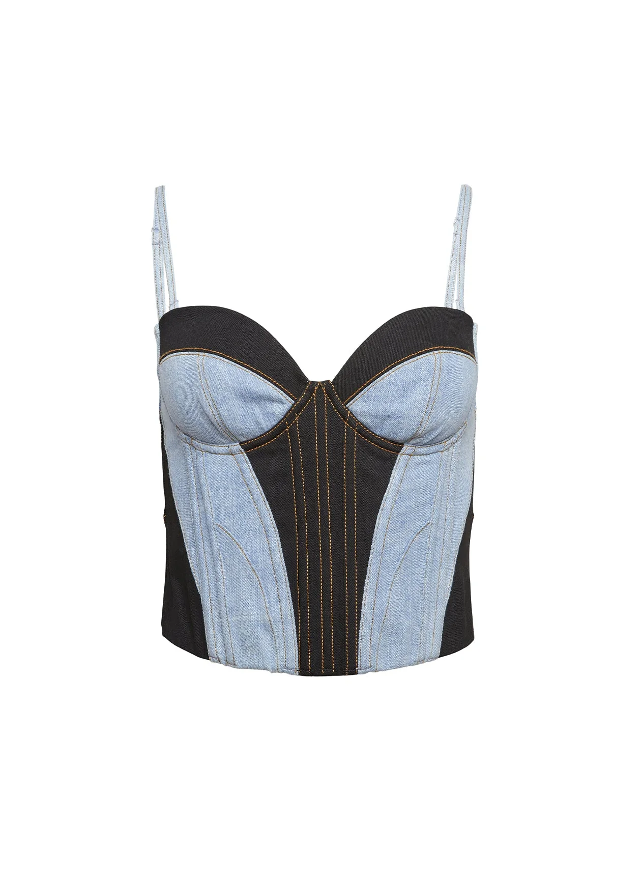 Two Tone Denim Bustier - Image 2