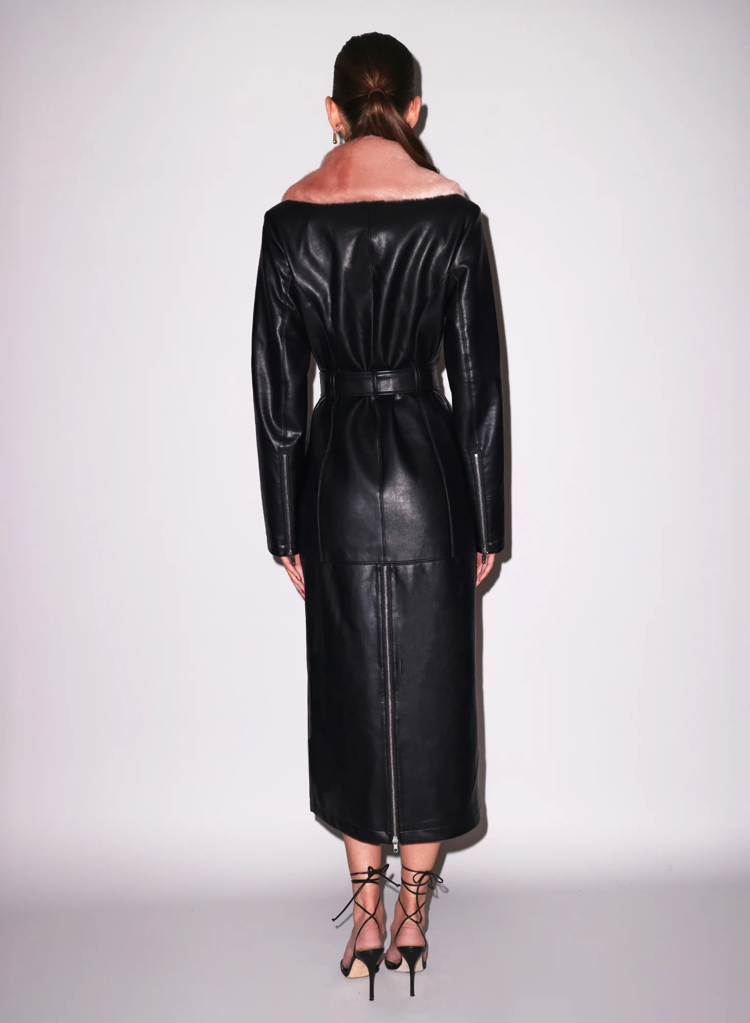 Vegan Leather & Fur Coat - Image 6